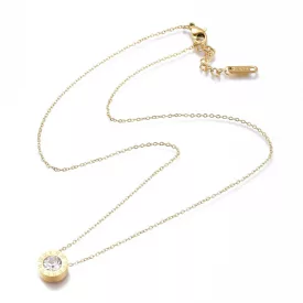 Arany Színű Nemesacél Strasszos 12 Hónap Nyaklánc