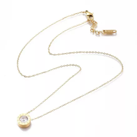 Arany Színű Nemesacél Strasszos 12 Hónap Nyaklánc