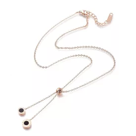 Rózsaarany Színű Nemesacél Strasszos 12 Hónap Nyaklánc