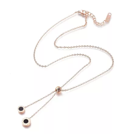 Rózsaarany Színű Nemesacél Strasszos 12 Hónap Nyaklánc