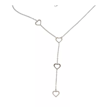 Ezüst Színű Nemesacél Szív Nyaklánc