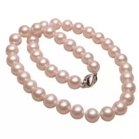 Ezüst Színű Rózsaszín Kagyló Gyöngy Nyaklánc