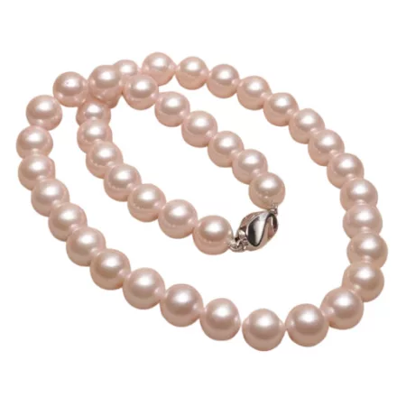 Ezüst Színű Rózsaszín Kagyló Gyöngy Nyaklánc