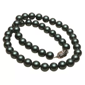 Ezüst Színű Zöld Kagyló Gyöngy Nyaklánc