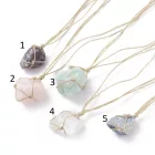 Nyers Ametiszt (1) Ásvány Medál Viaszolt Kordszálon Nyaklánc Medál: 30-40x20-30x15-20mm Lánc: 68cm