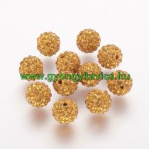  Óarany Színű Nyaklánc Karkötő Ékszer Dísz Polymer Polimer Shamballa Strassz Kövekkel 8mm