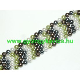 Olivazöld Kagyló Gyöngy 8mm