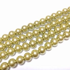 Olivazöld Színű Szintetikus Kagyló Gyöngy 12mm