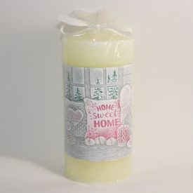 Otthon Édes Otthon Home Sweet Home Gyertya Sárga 7x14cm