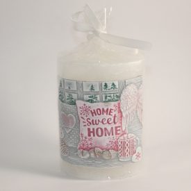 Otthon Édes Otthon Home Sweet Home Gyertya Fehér 7x9cm