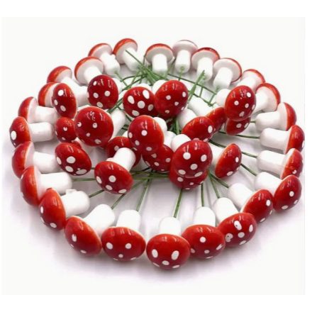 Pálcás Gomba Dísz 20x16mm Pálcával 7cm