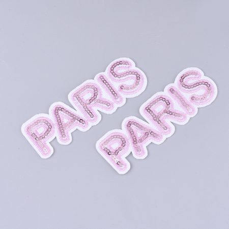 Paris Párizs (12) Rózsaszín Flitteres Vasalható és Felvarrható Felvarró 33x101mm