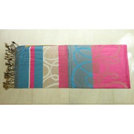 Pashmina Sál Kendő Kék Rózsaszín  (30) 68x170cm