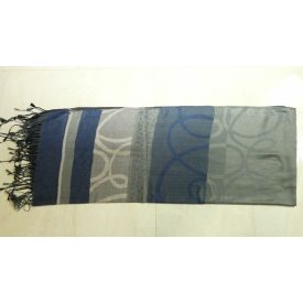 Pashmina Sál Kendő Kék Szürke (39) 68x170cm