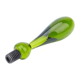   Viasz Pecsétnyomó (227) Pecsét Pecsételő Menetes Zöld (Élőben sötétebb) Színű Üveg Nyél 7,4cm