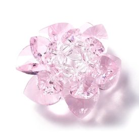   Pink Rózsaszín Színű Csiszolt Üveg Virág Asztaldísz 47x25mm