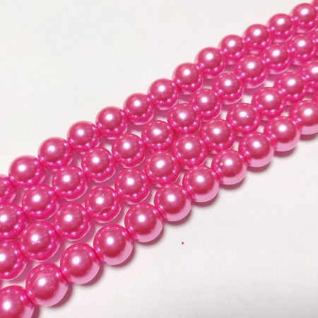 Pink Rózsaszín Színű Szintetikus Kagyló Gyöngy Gyöngyfüzér 12mm