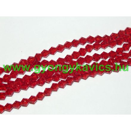 Piros Bicon  Üveggyöngy 6mm