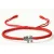 Piros Csúszócsomós Elefántos Szerencse Karkötő (K129) Hossz: 16-24cm