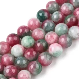 Piros Fehér Zöld Jade Ásványgyöngy 8mm