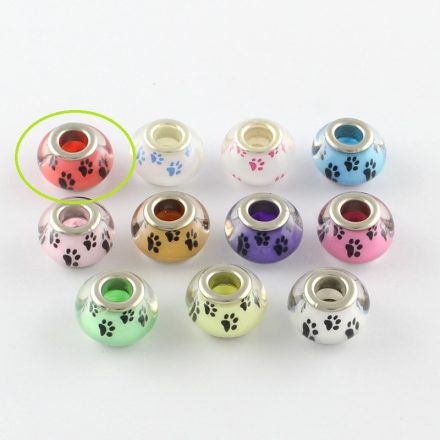 Piros Fekete (7) Műgyanta Kutyatappancs Charm Nyaklánc Karkötő Ékszer Dísz Köztes 13,5x9,5mm