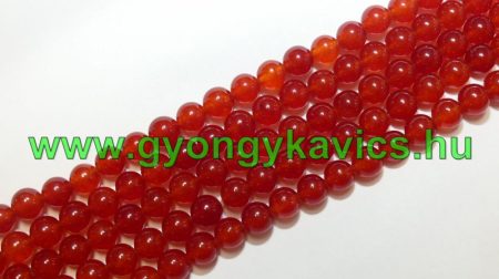 Piros Jade Ásványgyöngy  10mm
