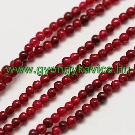 Piros Jade Ásványgyöngy Gyöngyfüzér 2mm