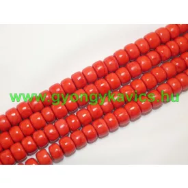 Piros Jade Ásványgyöngy 8x6mm