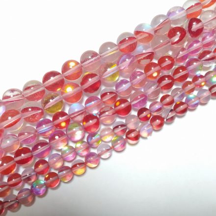 Piros Szintetikus Holdkő Gyöngy 10mm