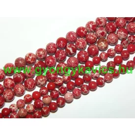   Piros Tengeri Jáspis Regalit Ásványgyöngy Gyöngyfüzér 10mm