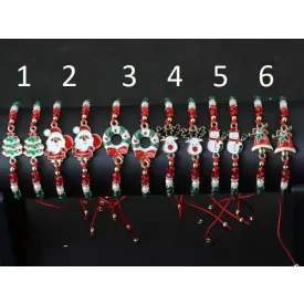   Hóember (5) Piros Viaszolt Kordszál Csúszócsomós Karácsonyi Tűzzománc Karkötő Csukló Átmérő: 2,5-10cm