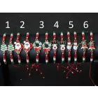 Csengő Harang (6) Piros Viaszolt Kordszál Csúszócsomós Karácsonyi Tűzzománc Karkötő Csukló Átmérő: 2,5-10cm