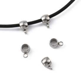   Platinum Színű (3) Nemesacél Medáltartó Nyaklánc Karkötő Ékszer Dísz Közdarab Köztes 4mm