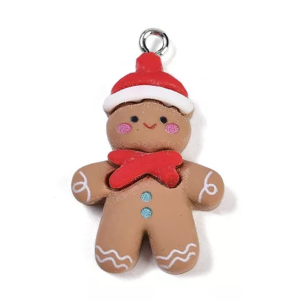 Műgyanta Mézeskalács Figura Mézi (2) Medál 31x19mm
