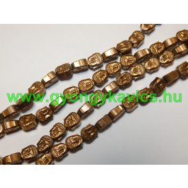 Réz Hematit Buddha Budha Ásványgyöngy 8x7x4mm