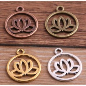 Réz Színű Jóga Lótusz Medál 20mm