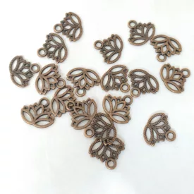 Réz Színű Jóga Lótusz Medál 14x16mm
