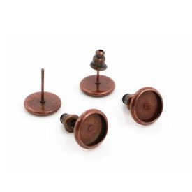   Réz Színű Kaboson Tartó Bedugós Fülbevaló Szilikon Dugóval 8mm