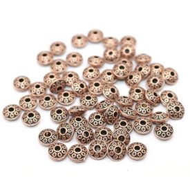   Réz Színű Korong Nyaklánc Karkötő Ékszer Dísz Közdarab Köztes 6mm