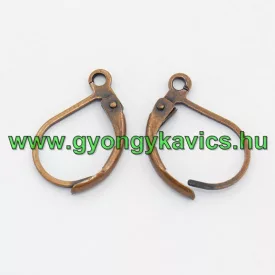 Réz Színű Fülbevaló Akasztó Kampó 11x16mm