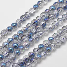   Roppantott Kék Szintetikus Üveg Angyal Aura Kvarc Gyöngy 10mm