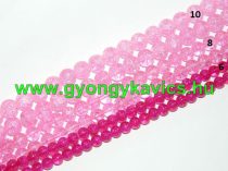   Roppantott Rózsaszín Üveg Hegyikristály Másolat Gyöngy Gyöngyfüzér 10mm