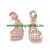 Rózsaarany Színű Fehér Cirkón Cirkónia Strasszos Babatalp Charm Közdarab Köztes 27x11mm