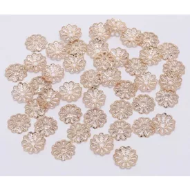 Rózsaarany Színű Virág Gyöngykupak Dísz Közdarab 7mm