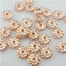   Rózsaarany Színű Habcsók Nyaklánc Karkötő Ékszer Dísz Közdarab Köztes 6mm