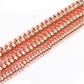 Rózsaarany Hematit Korong Ásványgyöngy 4x2mm