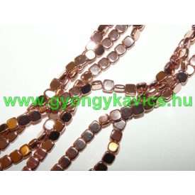 Rózsaarany Hematit Kocka Ásványgyöngy 6x6x2mm