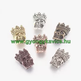   Rózsaarany Színű Koronás Koponya Nyaklánc Karkötő Ékszer Dísz Közdarab Köztes 16x12mm