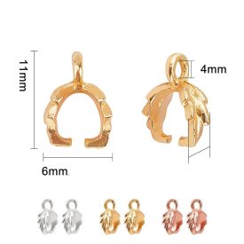   Rózsaarany Színű Medáltartó Gyöngy Befogó Nyaklánc Karkötő Ékszer Dísz Közdarab Köztes 11x6x4mm