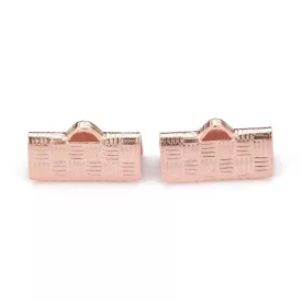 Rózsaarany Színű Nemesacél Szalagvég 13x7mm